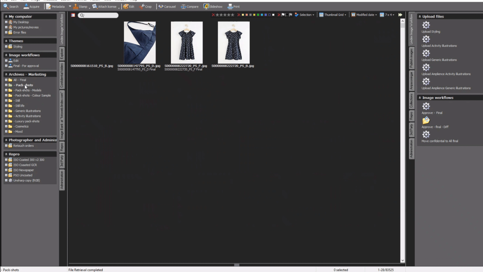Clothing Packshots in FotoStation and FotoWare Gif