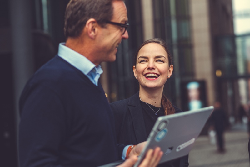 marketers laughing, FotoWare