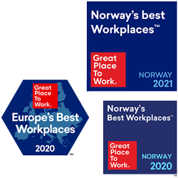 Great Place to Work badges for 2020 and 2021