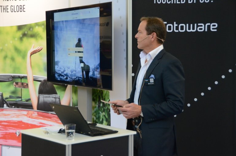 Øystein Syversen presenting FotoWare in the World Publishing Expo 2016 in Amsterdam
