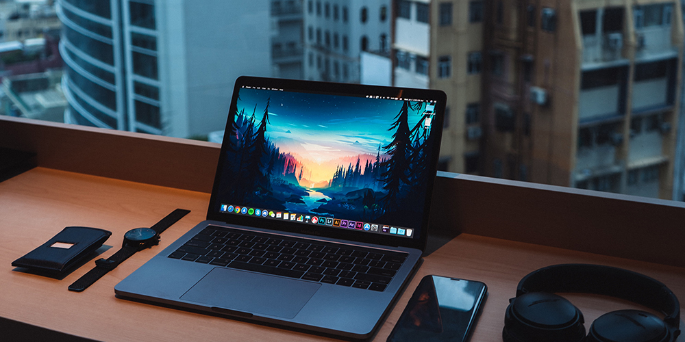 Laptop on the table