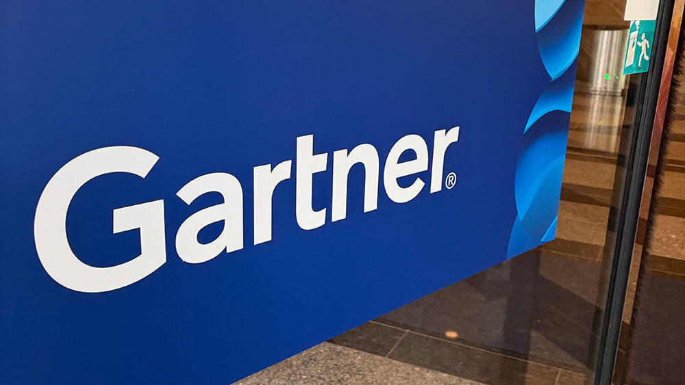 Gartner sign on the door at the Gartner CMO Symposium in London