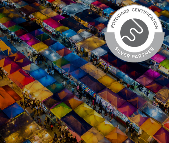 Eviotech - Silver partner. Bangkok market in birds view