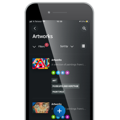FotoWare Mobile App interface - with thumbnail previews
