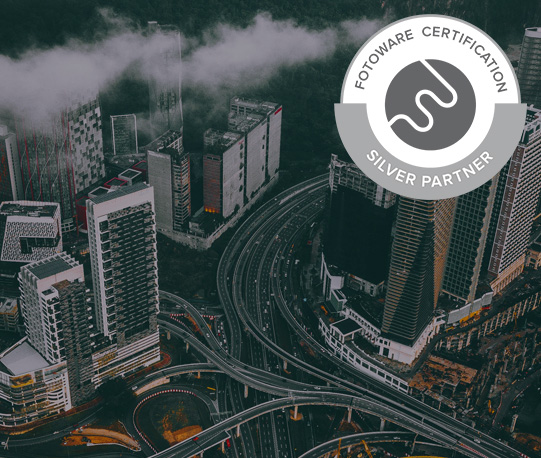 Tictech - Silver Partner. City landscape in birds view