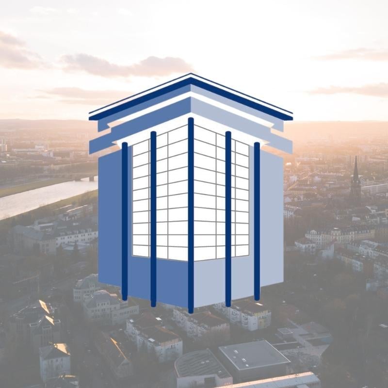 Customer Story Klambt. Background: City landscape in birds view.